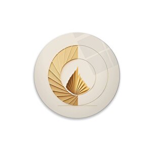 Soyut Yuvarlak Cam Tablo | Hediyelik, Dekoratif, Ofis, Mutfak 30x30 cm