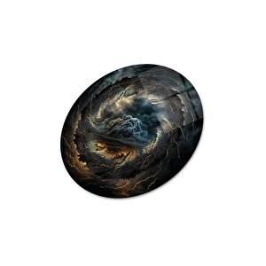 Dalga Yuvarlak Cam Tablo | Hediyelik, Dekoratif, Ofis, Mutfak 60x60 cm