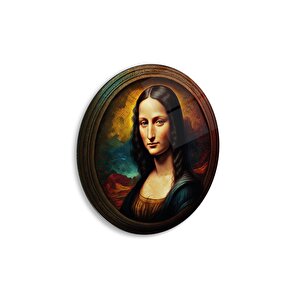 Mona Lisa Yuvarlak Cam Tablo | Hediyelik, Dekoratif, Ofis, Mutfak 80x80 cm