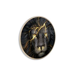Aslan Yuvarlak Cam Tablo | Hediyelik, Dekoratif, Ofis, Mutfak 60x60 cm