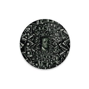 Dolar Yuvarlak Cam Tablo | Hediyelik, Dekoratif, Ofis, Mutfak 60x60 cm