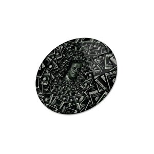 Dolar Yuvarlak Cam Tablo | Hediyelik, Dekoratif, Ofis, Mutfak 60x60 cm