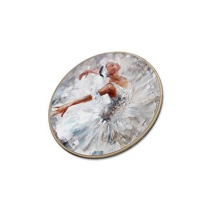 Balerin Yuvarlak Cam Tablo | Hediyelik, Dekoratif, Ofis, Mutfak 60x60 cm