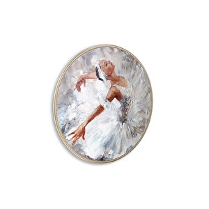 Balerin Yuvarlak Cam Tablo | Hediyelik, Dekoratif, Ofis, Mutfak 60x60 cm