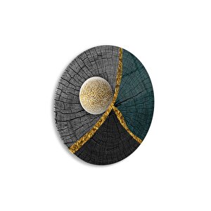 Soyut Yuvarlak Cam Tablo | Hediyelik, Dekoratif, Ofis, Mutfak 30x30 cm