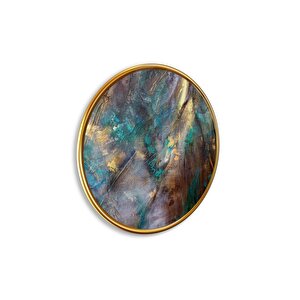 Soyut Desen Yuvarlak Cam Tablo | Hediyelik, Dekoratif, Ofis, Mutfak 60x60 cm