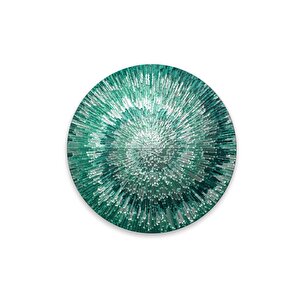 Soyut Yuvarlak Cam Tablo | Hediyelik, Dekoratif, Ofis, Mutfak 60x60 cm
