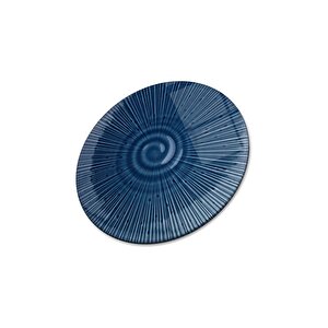 Soyut Mavi Yuvarlak Cam Tablo | Hediyelik, Dekoratif, Ofis, Mutfak 80x80 cm