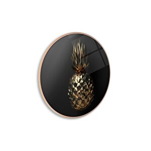 Ananas Yuvarlak Cam Tablo | Hediyelik, Dekoratif, Ofis, Mutfak 60x60 cm