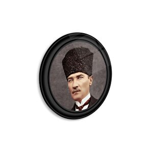 Atatürk Yuvarlak Cam Tablo | Hediyelik, Dekoratif, Ofis, Mutfak 60x60 cm