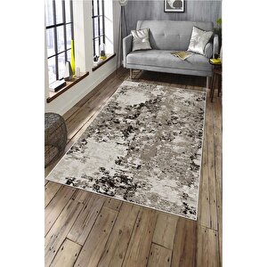 Makinede Yıkanabilir Leke Tutmaz  vizon Deko Deri Kaymaz Taban Simetrik Salon Saçaksız Halı A246 200x300 cm