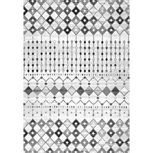 Makinede Yıkanabilir Leke Tutmaz  gri Deko Deri Kaymaz Taban İskandinav Salon Saçaksız Halı A154 160x230 cm