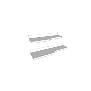 Doğal Modern Organizer Düzenleyici 2'li Kıvrımlı Dekoratif Kitaplık Banyo Mutfak Duvar Rafı Antrasit