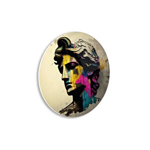 Heykel Yuvarlak Cam Tablo | Hediyelik, Dekoratif, Ofis, Mutfak 30x30 cm