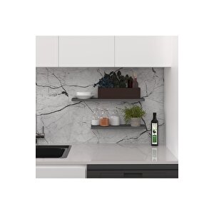 Modern Organizer Düzenleyici Dekoratif 2'li Kitaplık Banyo Mutfak Duvar Rafı Antrasit