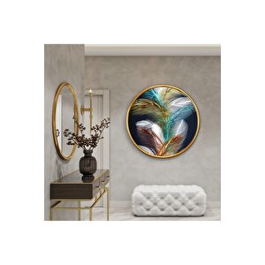 Gold Desenler Yuvarlak Cam Tablo | Hediyelik, Dekoratif, Ofis, Mutfak