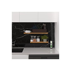 Modern Organizer Düzenleyici Dekoratif 2'li Kitaplık Banyo Mutfak Duvar Rafı Petra
