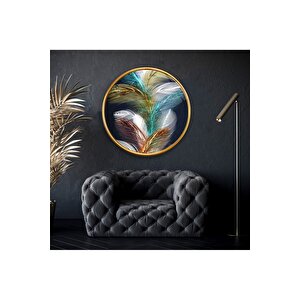 Gold Desenler Yuvarlak Cam Tablo | Hediyelik, Dekoratif, Ofis, Mutfak