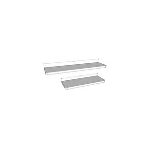 Modern Organizer Düzenleyici Dekoratif 2'li Kitaplık Banyo Mutfak Duvar Rafı Beyaz
