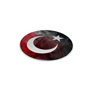 Bayrak Yuvarlak Cam Tablo | Hediyelik, Dekoratif, Ofis, Mutfak