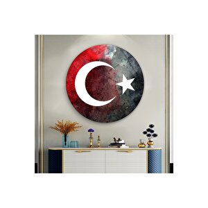 Bayrak Yuvarlak Cam Tablo | Hediyelik, Dekoratif, Ofis, Mutfak