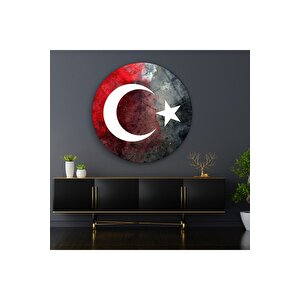 Bayrak Yuvarlak Cam Tablo | Hediyelik, Dekoratif, Ofis, Mutfak
