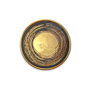 Gold Desen Yuvarlak Cam Tablo | Hediyelik, Dekoratif, Ofis, Mutfak 50x50 cm