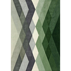Makinede Yıkanabilir Leke Tutmaz  yeşil Deko Deri Kaymaz Taban Modern Salon Saçaksız Halı A184 80x200 cm