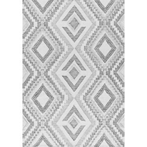 Makinede Yıkanabilir Leke Tutmaz  gri Deko Deri Kaymaz Taban Simetrik Salon Saçaksız Halı A263 80x300 cm