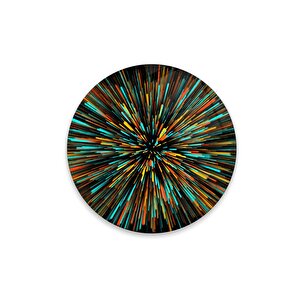 Soyut Yuvarlak Cam Tablo | Hediyelik, Dekoratif, Ofis, Mutfak 30x30 cm