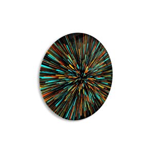 Soyut Yuvarlak Cam Tablo | Hediyelik, Dekoratif, Ofis, Mutfak 30x30 cm