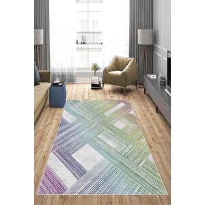 Makinede Yıkanabilir Leke Tutmaz  multi Deko Deri Kaymaz Taban Modern Salon Saçaksız Halı A140