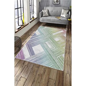 Makinede Yıkanabilir Leke Tutmaz  multi Deko Deri Kaymaz Taban Modern Salon Saçaksız Halı A140 120x180 cm