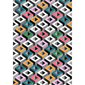 Makinede Yıkanabilir Leke Tutmaz  multi Deko Deri Kaymaz Taban Simetrik Salon Saçaksız Halı A232 120x180 cm