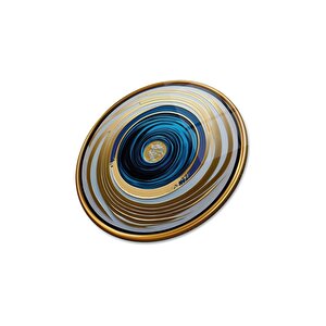 Soyut Yuvarlak Cam Tablo | Hediyelik, Dekoratif, Ofis, Mutfak 30x30 cm