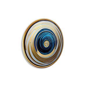 Soyut Yuvarlak Cam Tablo | Hediyelik, Dekoratif, Ofis, Mutfak 30x30 cm