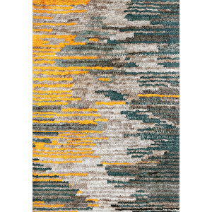 Makinede Yıkanabilir Leke Tutmaz  yeşil Deko Deri Kaymaz Taban Modern Salon Saçaksız Halı A162 180x280 cm