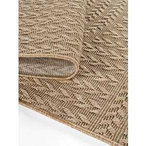 Sisaluna 4443 Bej Jüt Tabanlı Modern Dokuma Kilim Sisal Hasır Halı