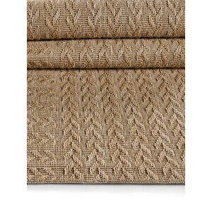 Sisaluna 4443 Bej Jüt Tabanlı Modern Dokuma Kilim Sisal Hasır Halı