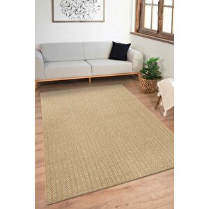 Sisaluna 4443 Bej Jüt Tabanlı Modern Dokuma Kilim Sisal Hasır Halı 200x300 cm