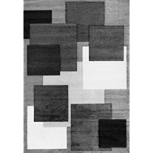 Makinede Yıkanabilir Leke Tutmaz  gri Deko Deri Kaymaz Taban Simetrik Salon Saçaksız Halı A236 100x200 cm