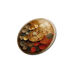 Soyut Yuvarlak Cam Tablo | Hediyelik, Dekoratif, Ofis, Mutfak 30x30 cm