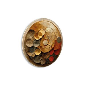 Soyut Yuvarlak Cam Tablo | Hediyelik, Dekoratif, Ofis, Mutfak 30x30 cm
