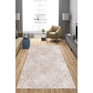 Makinede Yıkanabilir Leke Tutmaz  pudra Deko Deri Kaymaz Taban Modern Salon Saçaksız Halı A160