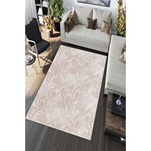 Makinede Yıkanabilir Leke Tutmaz  pudra Deko Deri Kaymaz Taban Modern Salon Saçaksız Halı A160