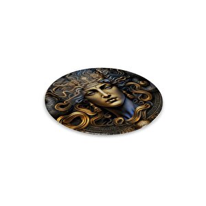 Medusa Yuvarlak Cam Tablo | Hediyelik, Dekoratif, Ofis, Mutfak