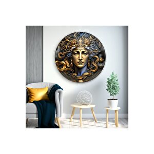 Medusa Yuvarlak Cam Tablo | Hediyelik, Dekoratif, Ofis, Mutfak