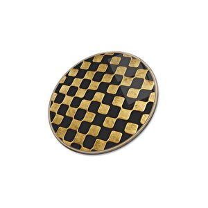 Gold Desen Yuvarlak Cam Tablo | Hediyelik, Dekoratif, Ofis, Mutfak 30x30 cm