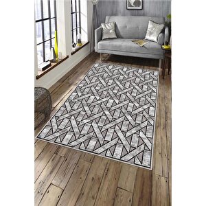 Makinede Yıkanabilir Leke Tutmaz  pudra Deko Deri Kaymaz Taban Tasarım Salon Saçaksız Halı A178 200x300 cm