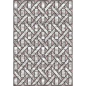 Makinede Yıkanabilir Leke Tutmaz  pudra Deko Deri Kaymaz Taban Tasarım Salon Saçaksız Halı A178 200x300 cm